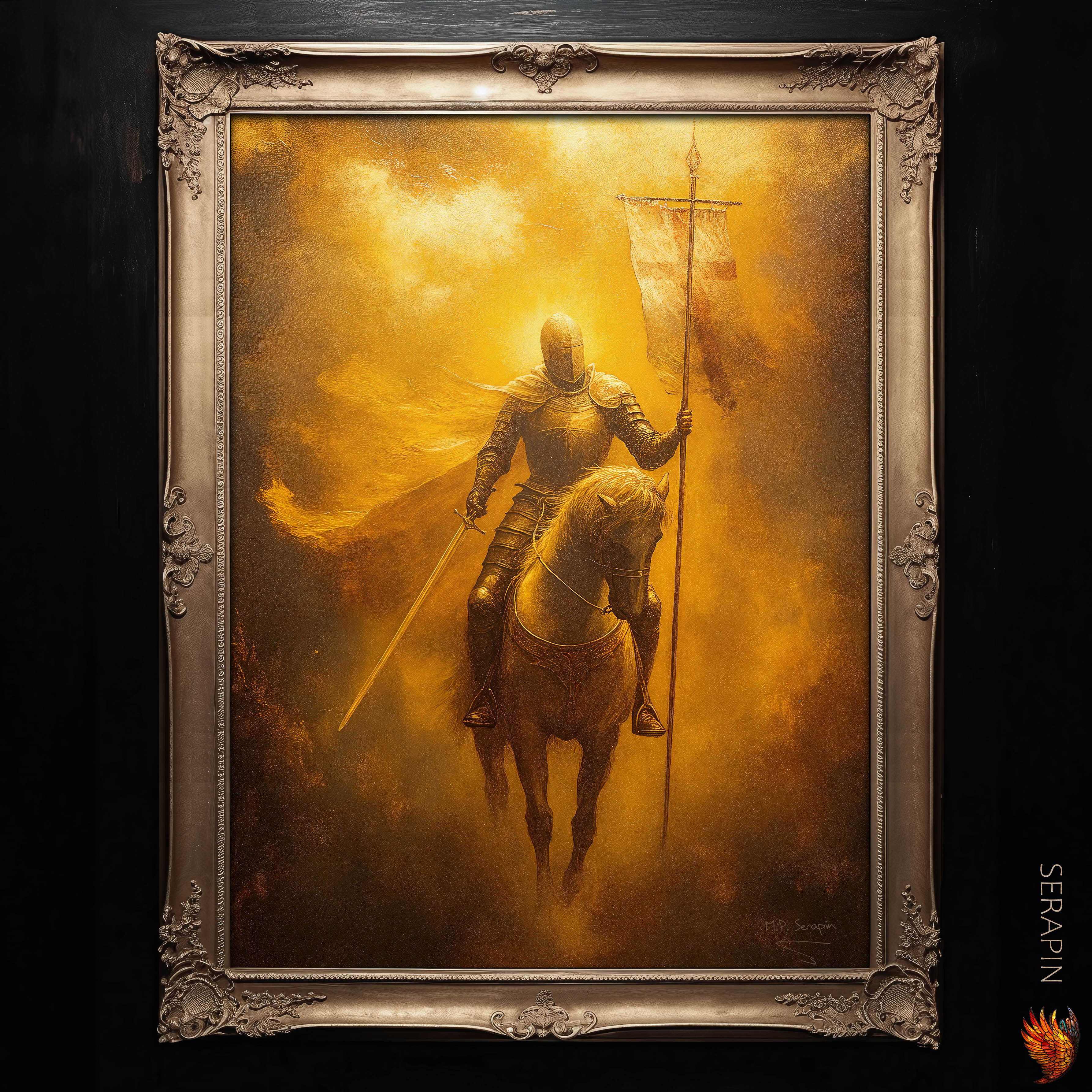 Crusader Knight — original Catholic art by M.P. Serapin