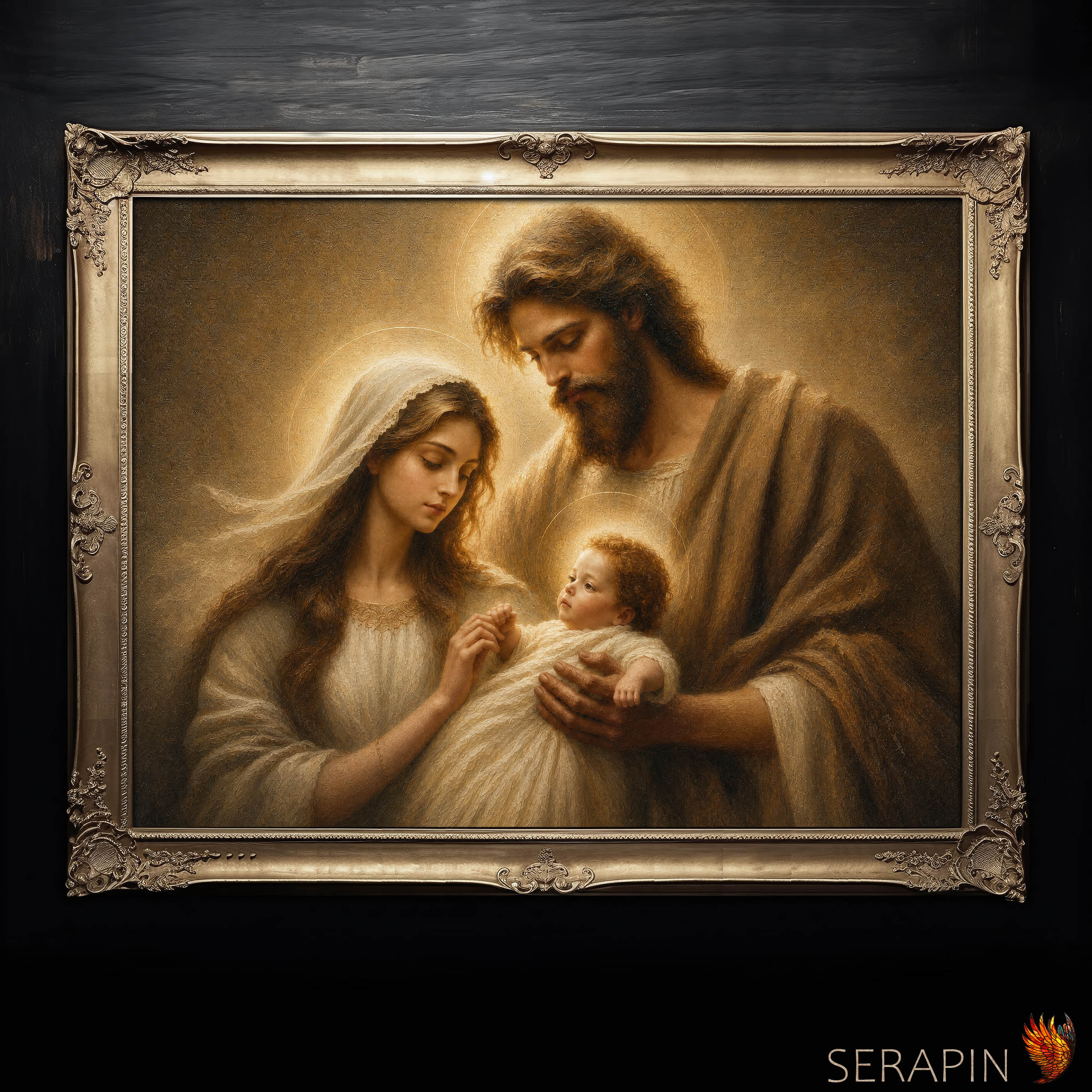 Holy Family 2 — original Catholic art by M.P. Serapin