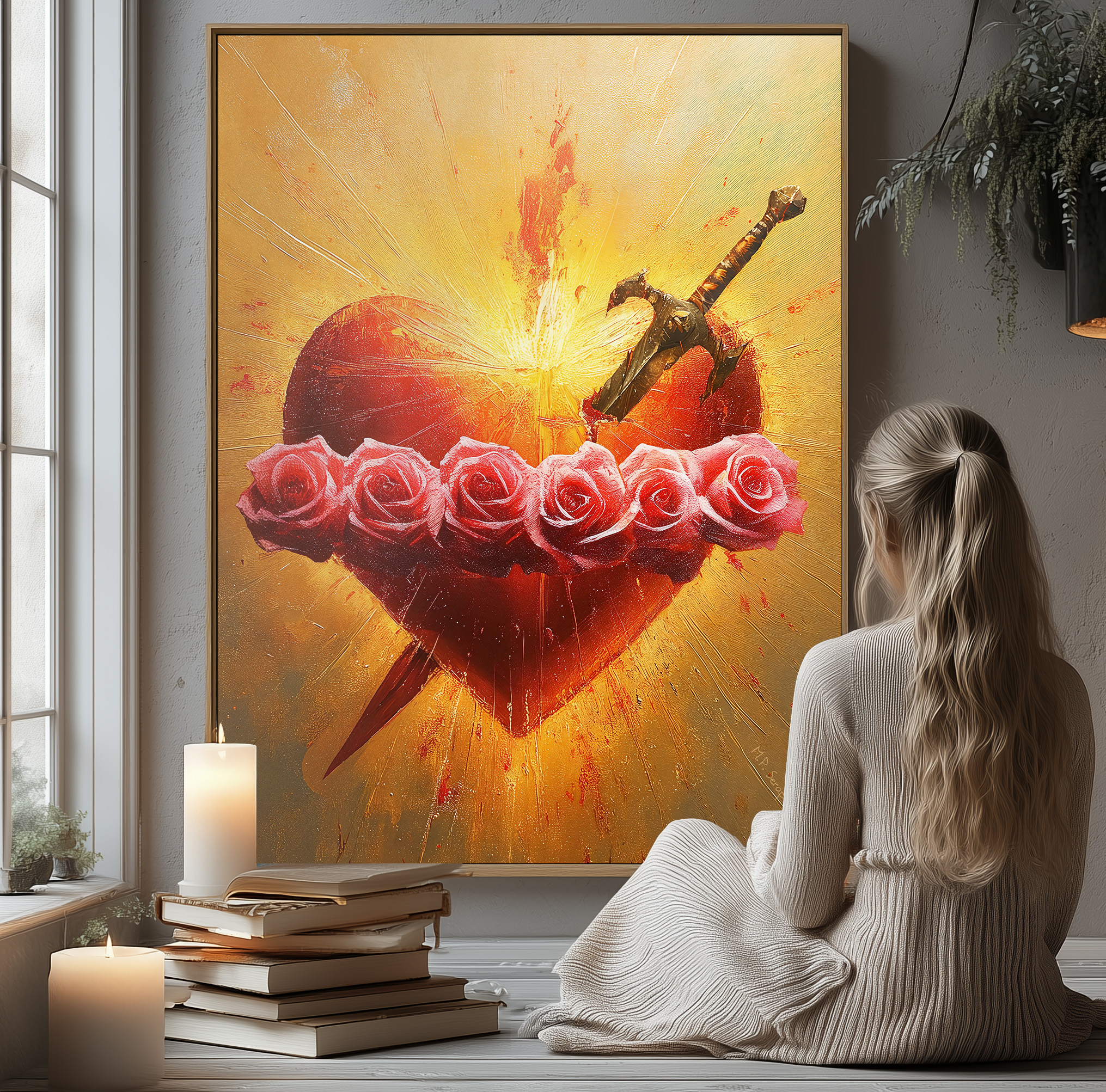 Immaculate Heart of Mary — original Catholic art by M.P. Serapin
