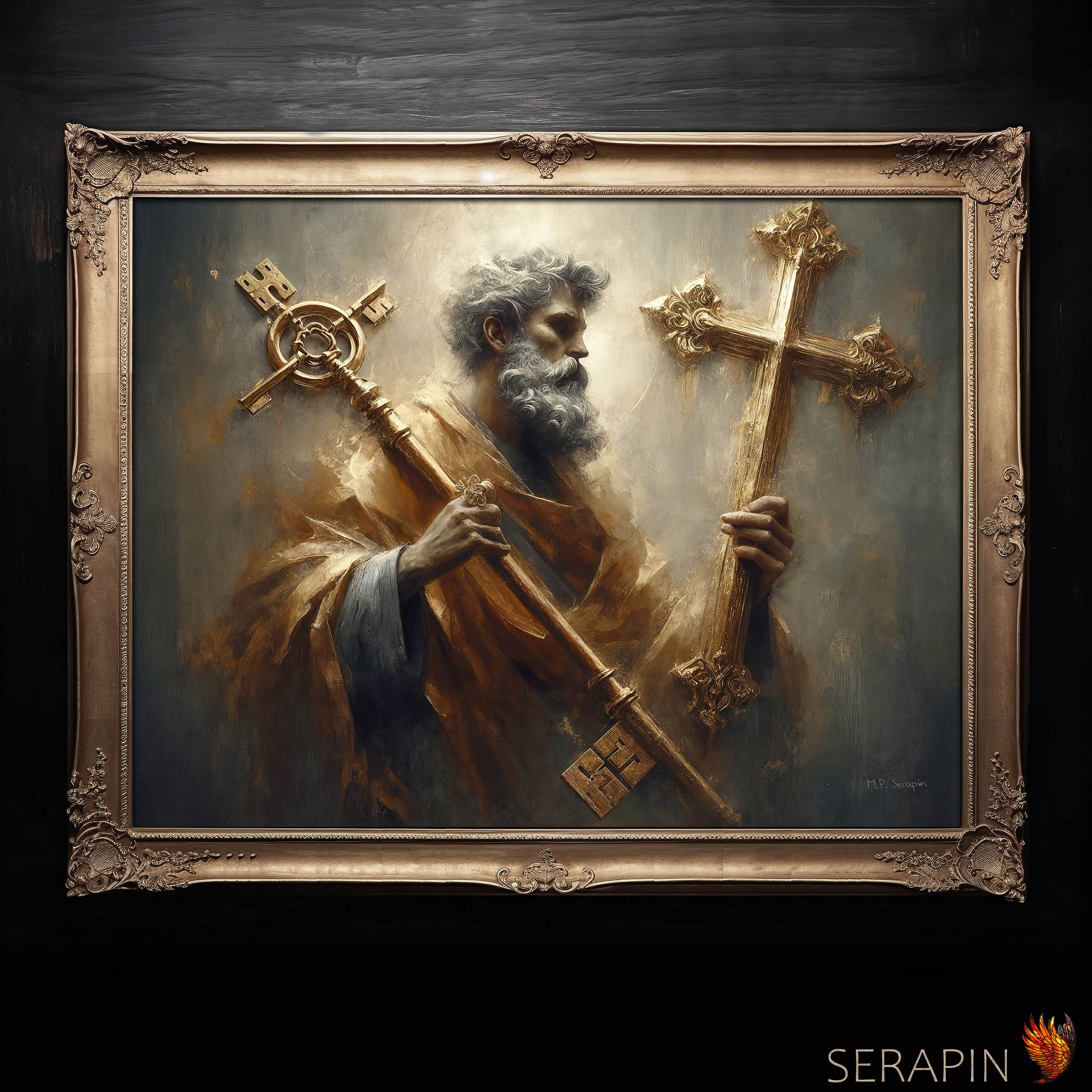 Keys Of The Kingdom — original Catholic art by M.P. Serapin