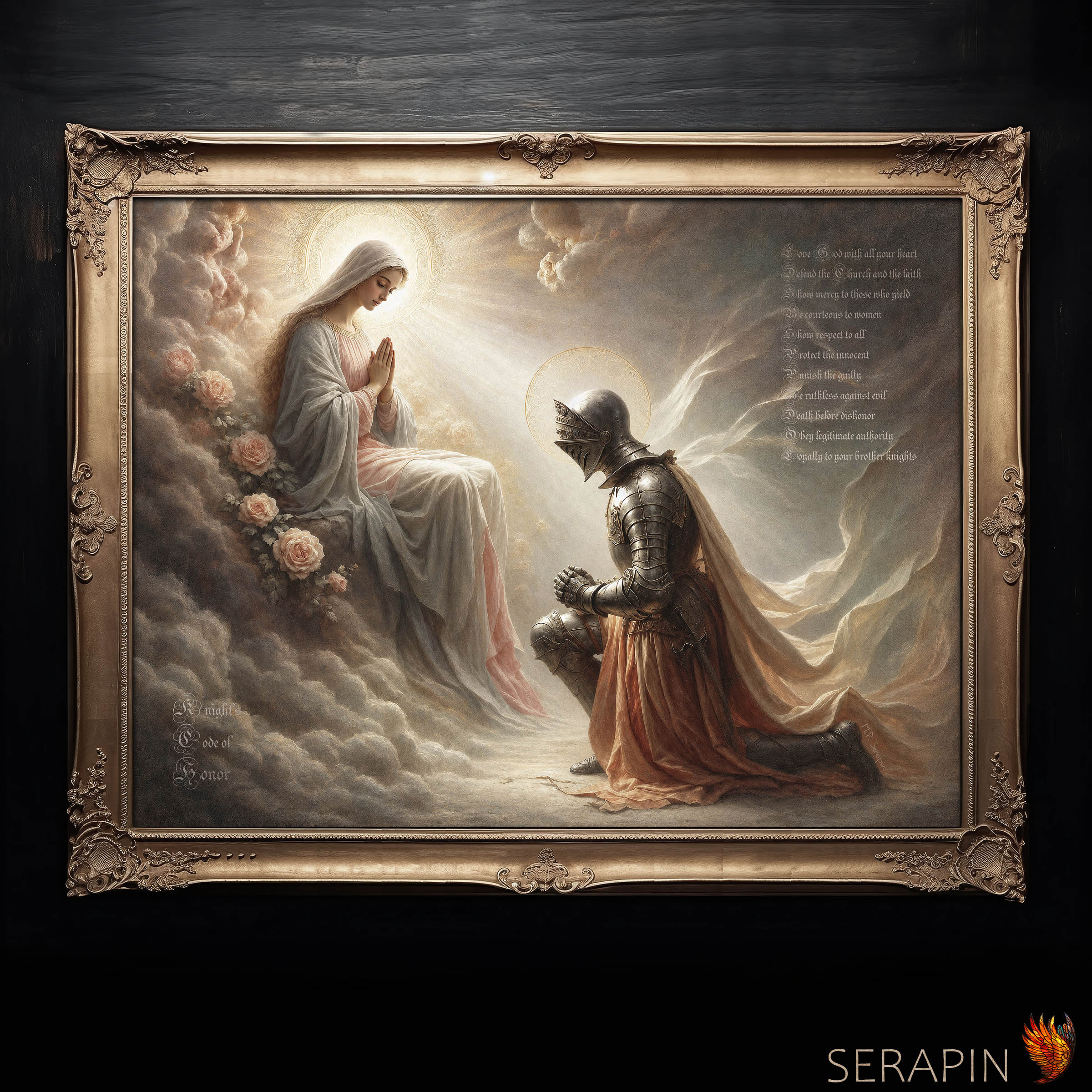 Knights Code of Honor 2 — original Catholic art by M.P. Serapin