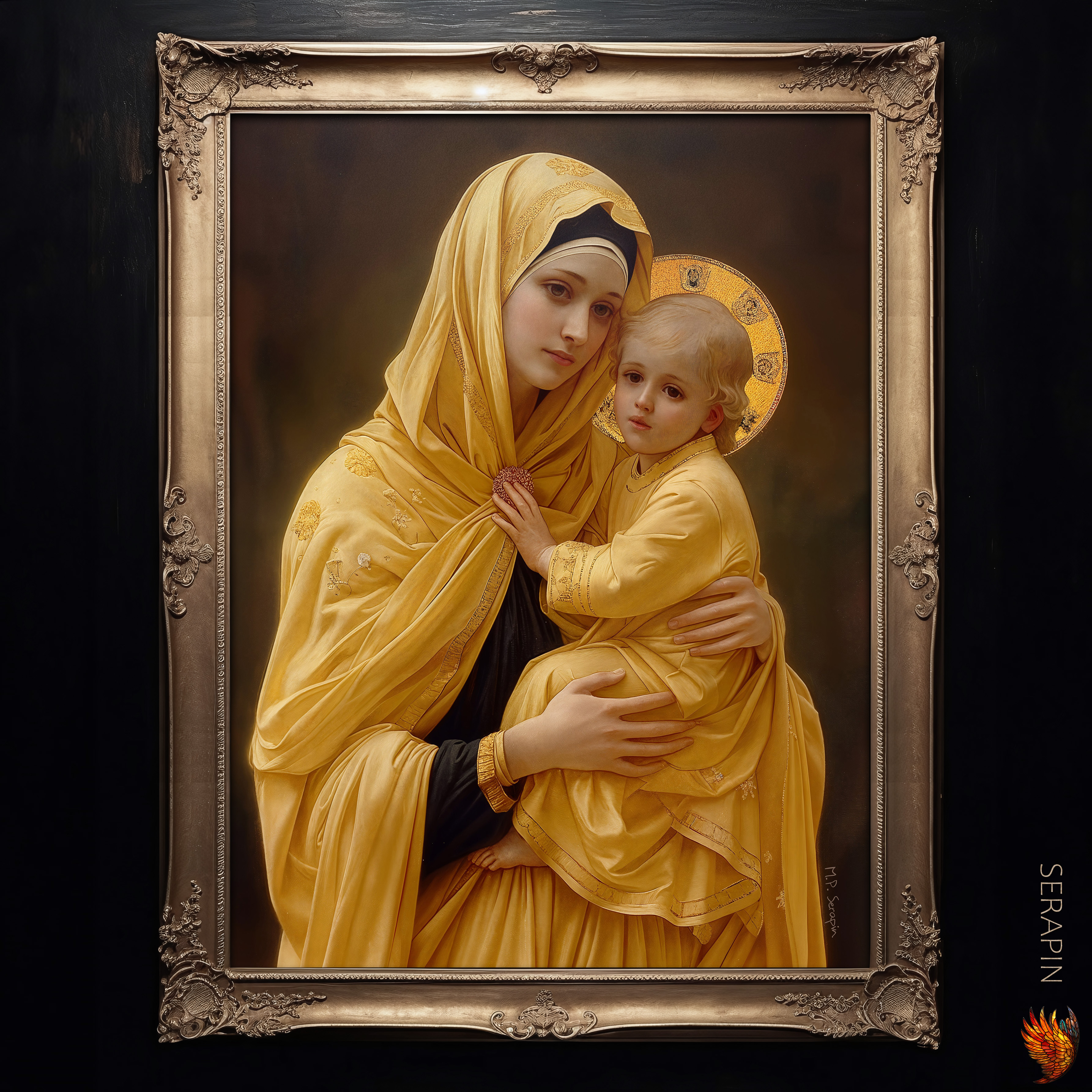 Madonna and Child - Golden Robes — original Catholic art by M.P. Serapin