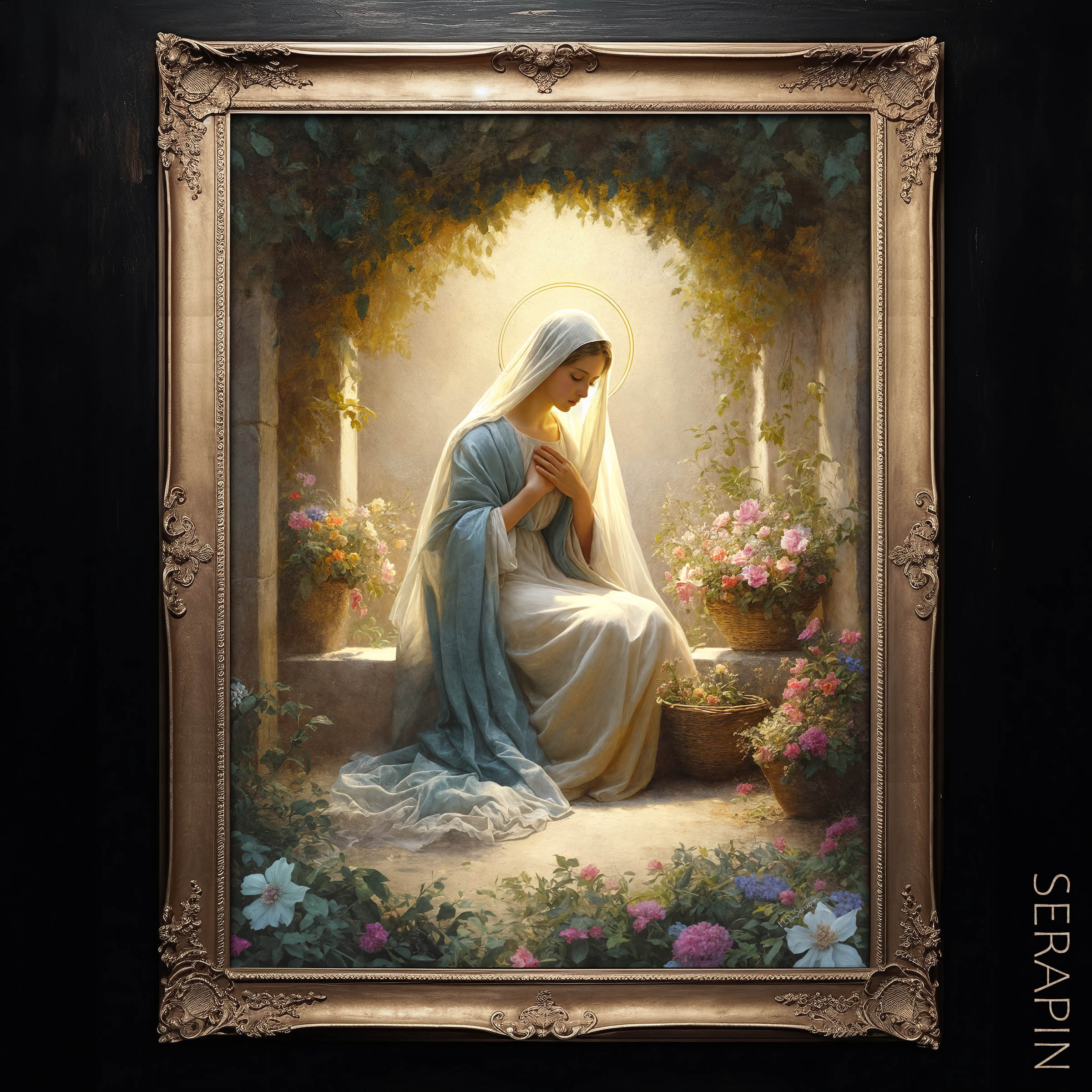 Marys Garden - Portrait — original Catholic art by M.P. Serapin