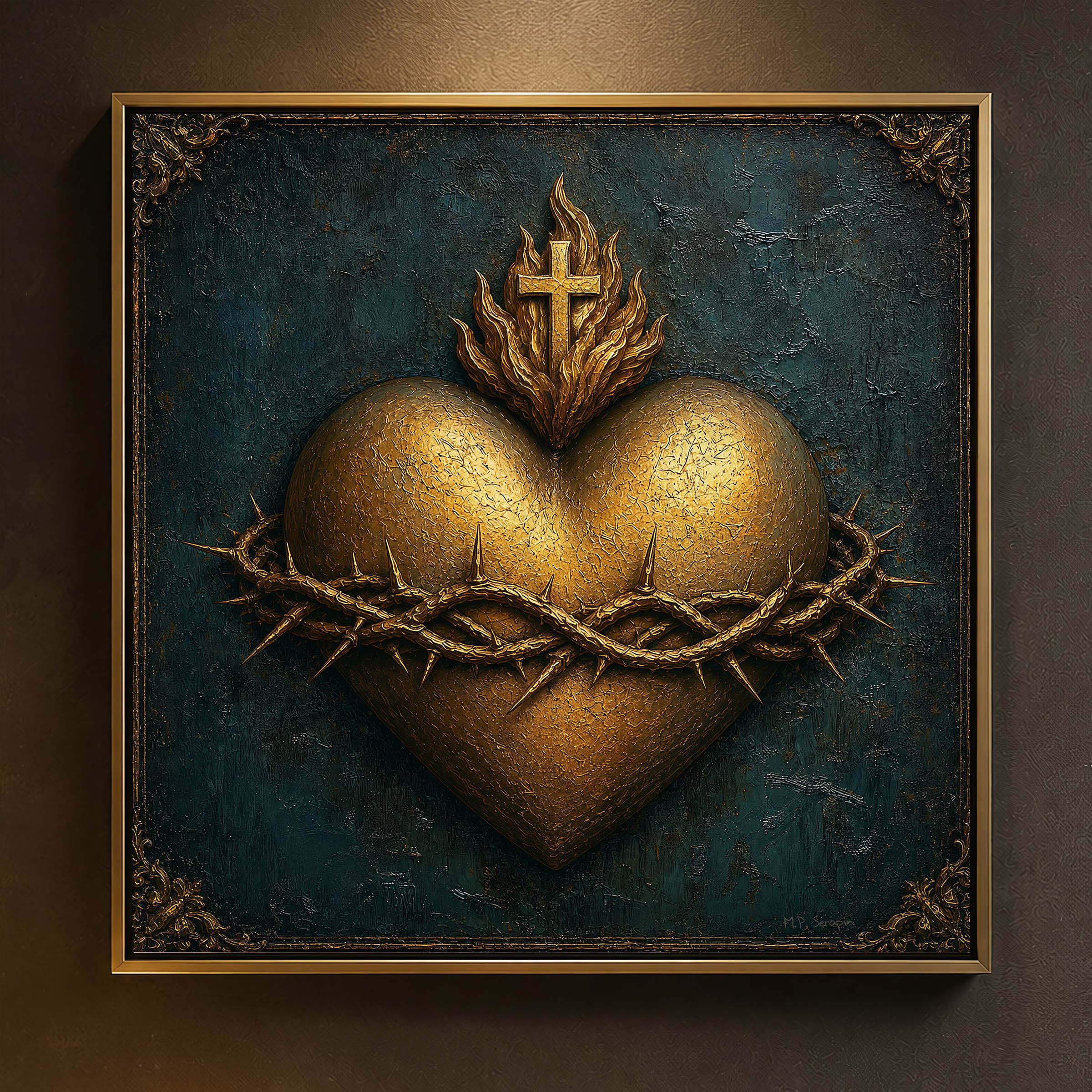 Sacred Heart of Jesus 2 — original Catholic art by M.P. Serapin