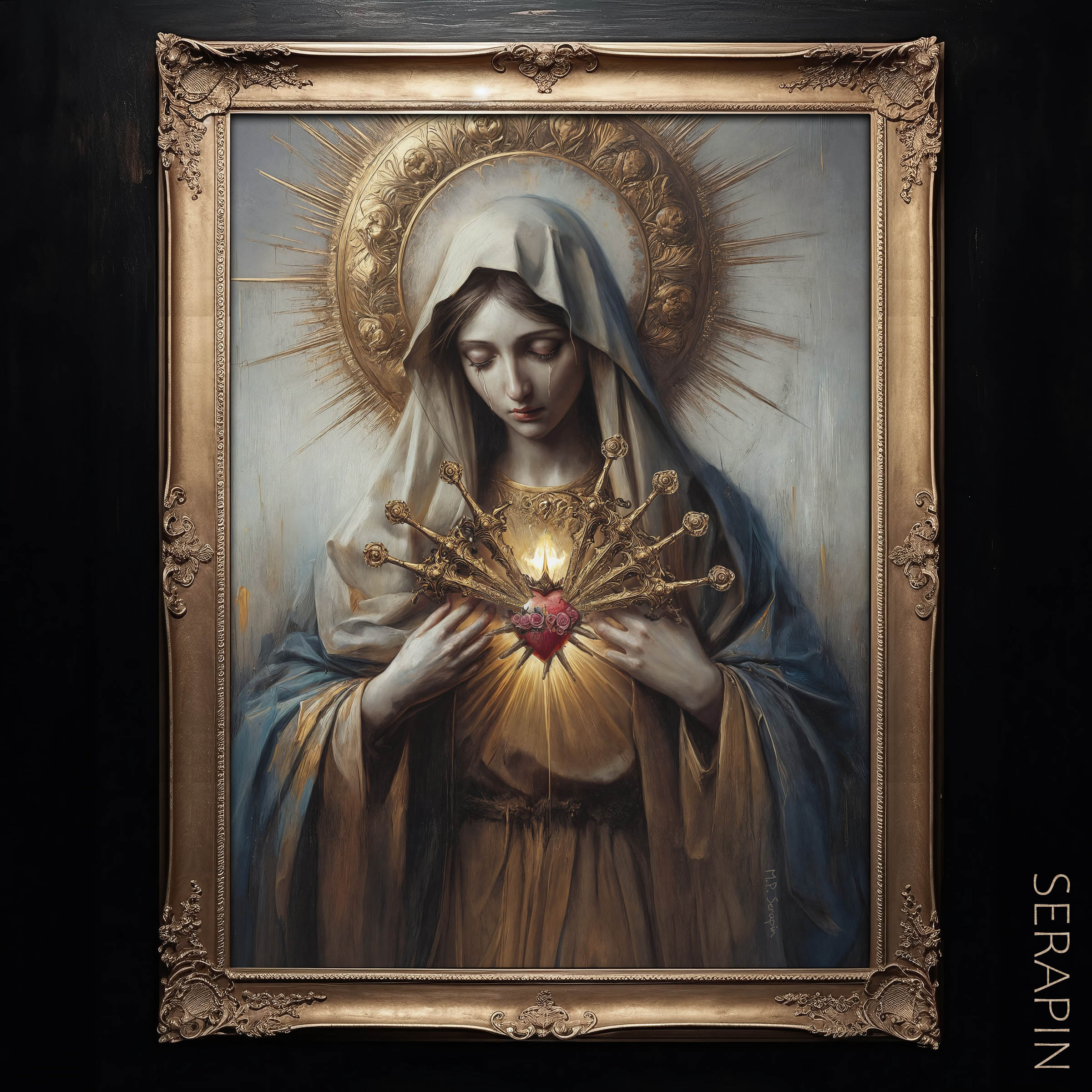 Seven Sorrows of Mary — original Catholic art by M.P. Serapin