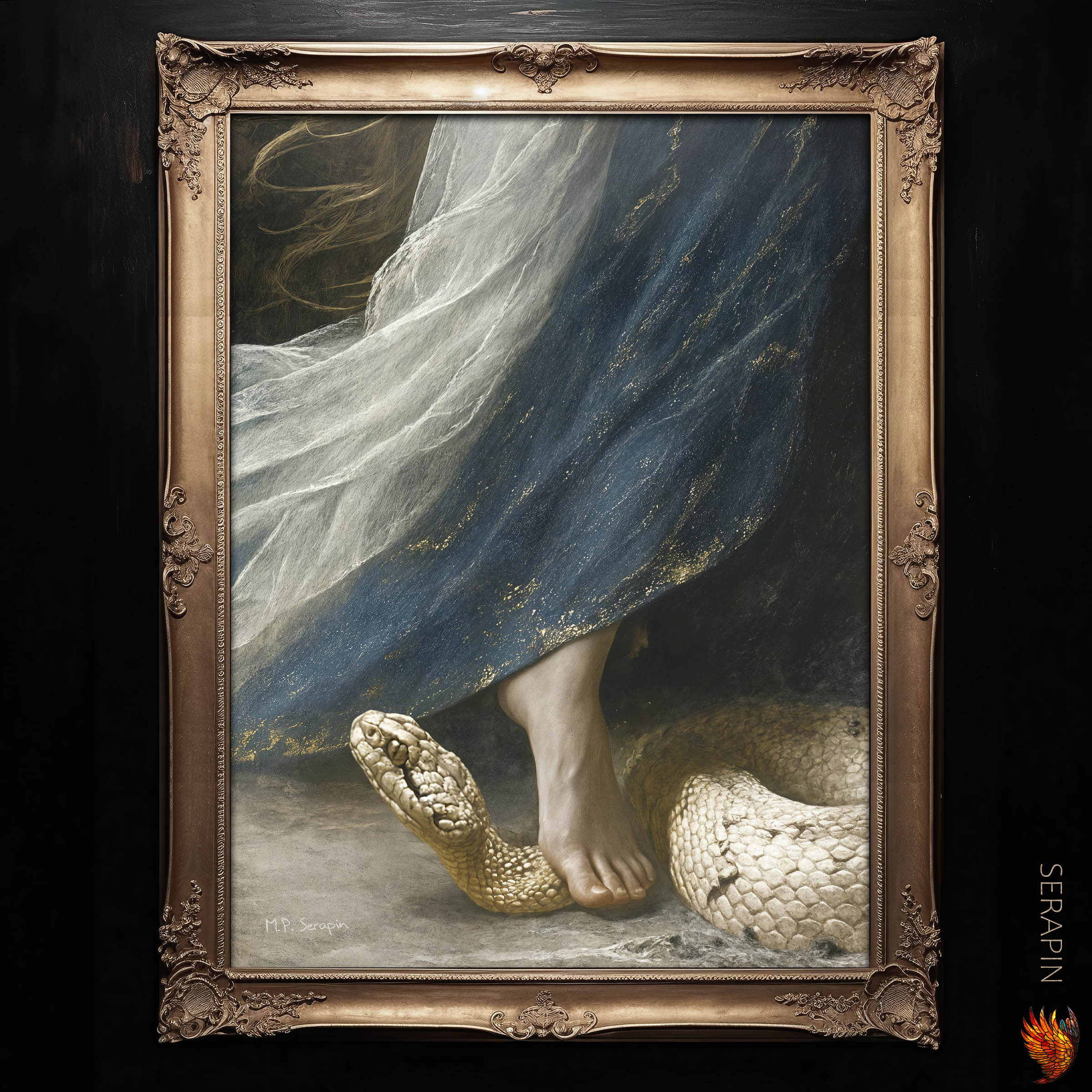 She Will Crush Thy Head — original Catholic art by M.P. Serapin