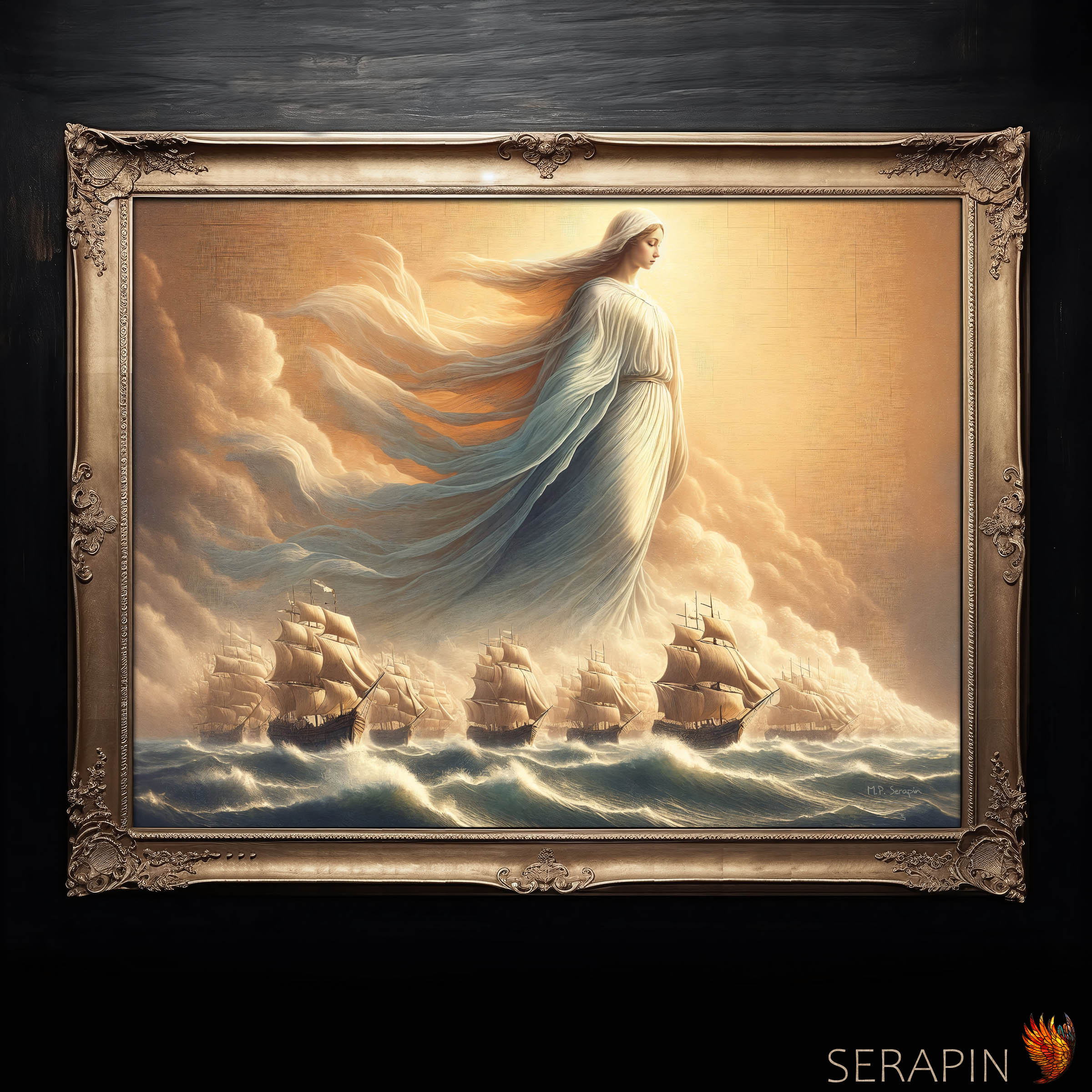 The Battle of Lepanto — original Catholic art by M.P. Serapin