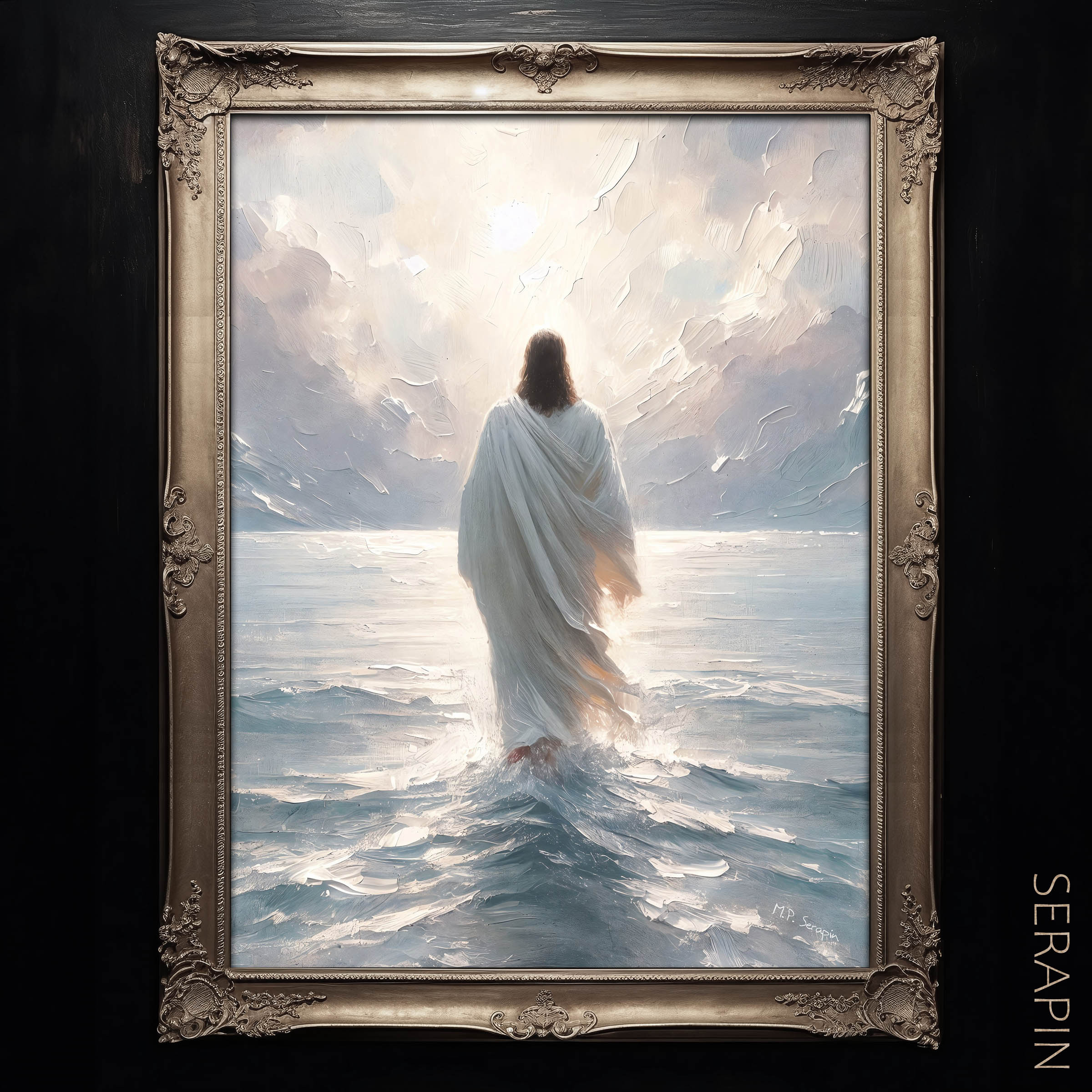 Walking on Water 1 — original Catholic art by M.P. Serapin
