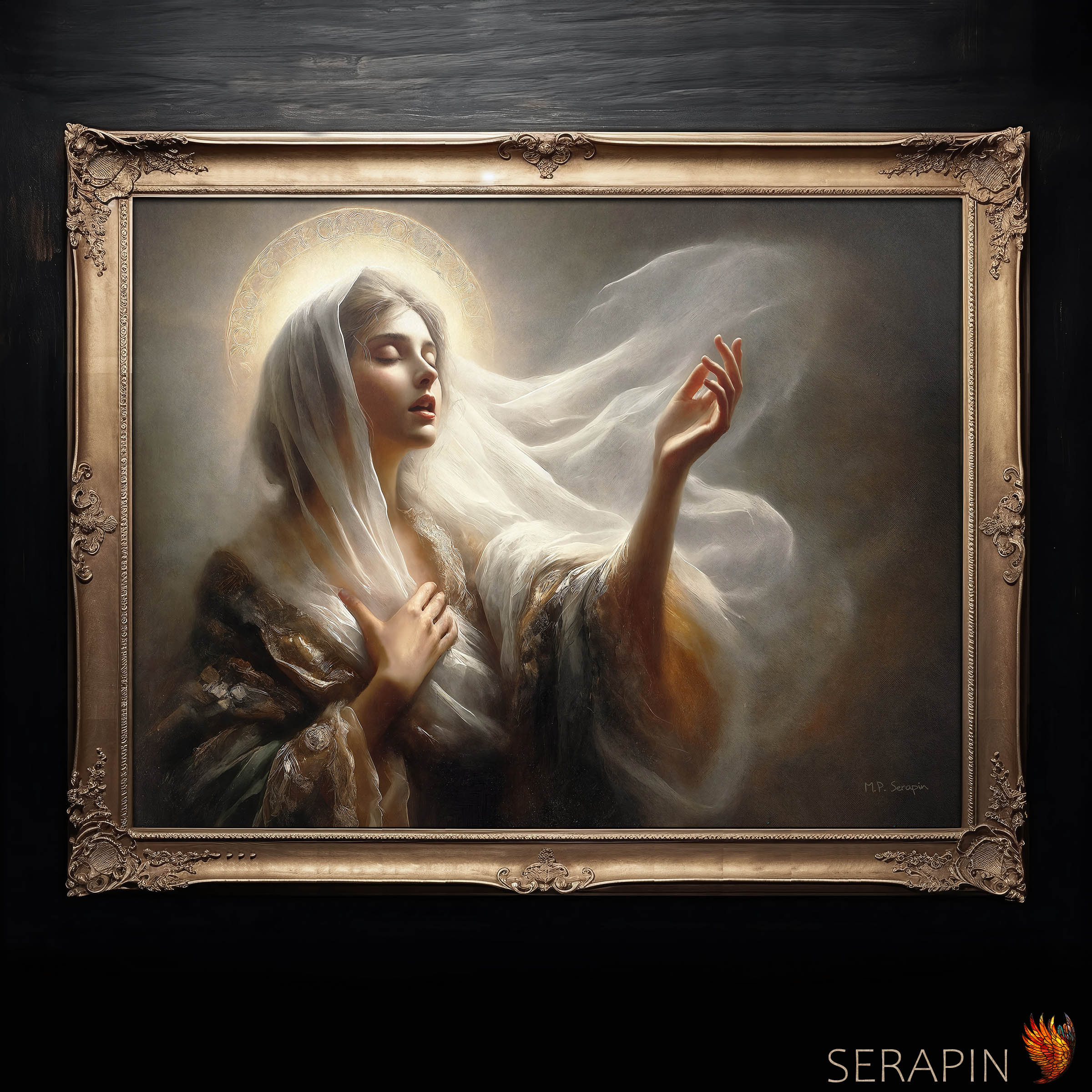 Who Sings Prays Twice - Saint Cecilia — original Catholic art by M.P. Serapin